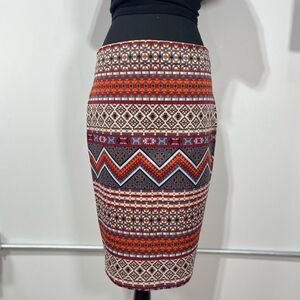 Astec Print Body Con Pencil Skirt Sequin Hearts Size M Women’s
